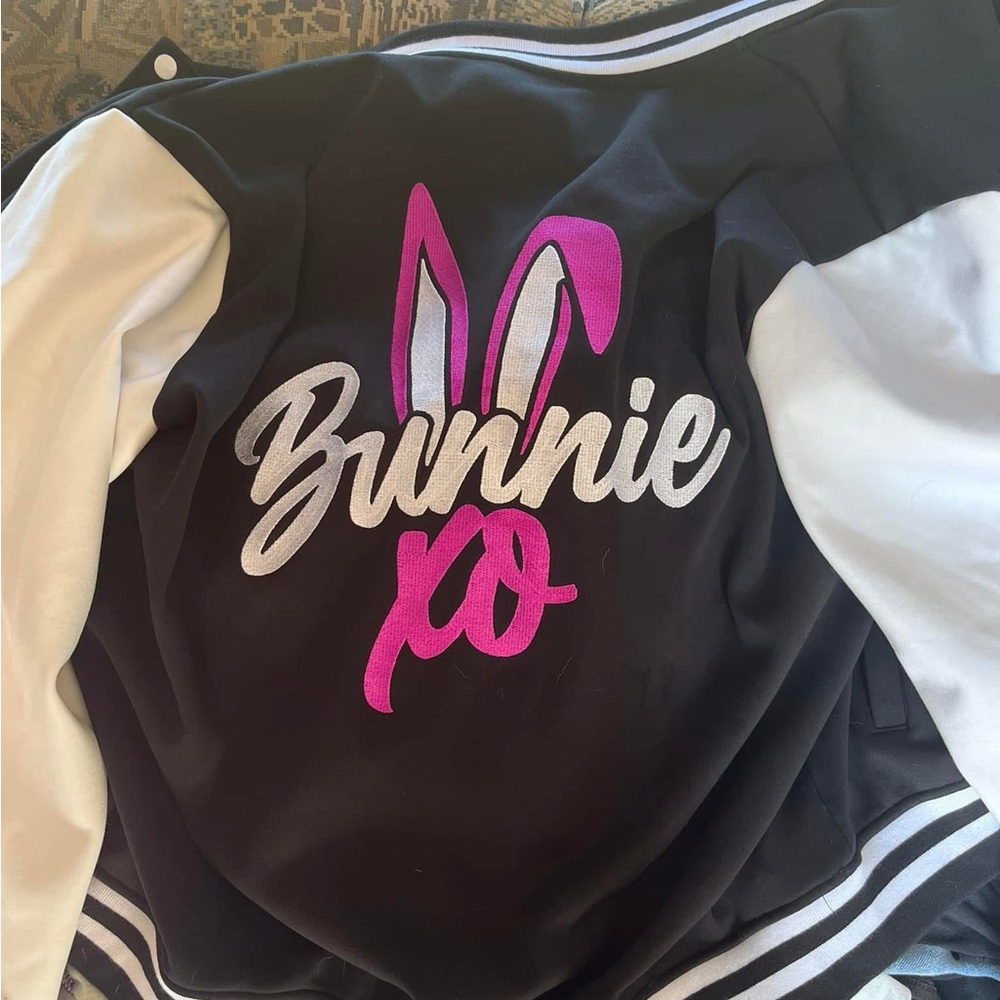 Bunnie XO Varsity Jacket - Black and White